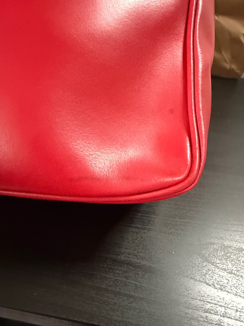 Furla Red Leather Shoulder Tote with Crossbody Strap - Picture 9 of 14